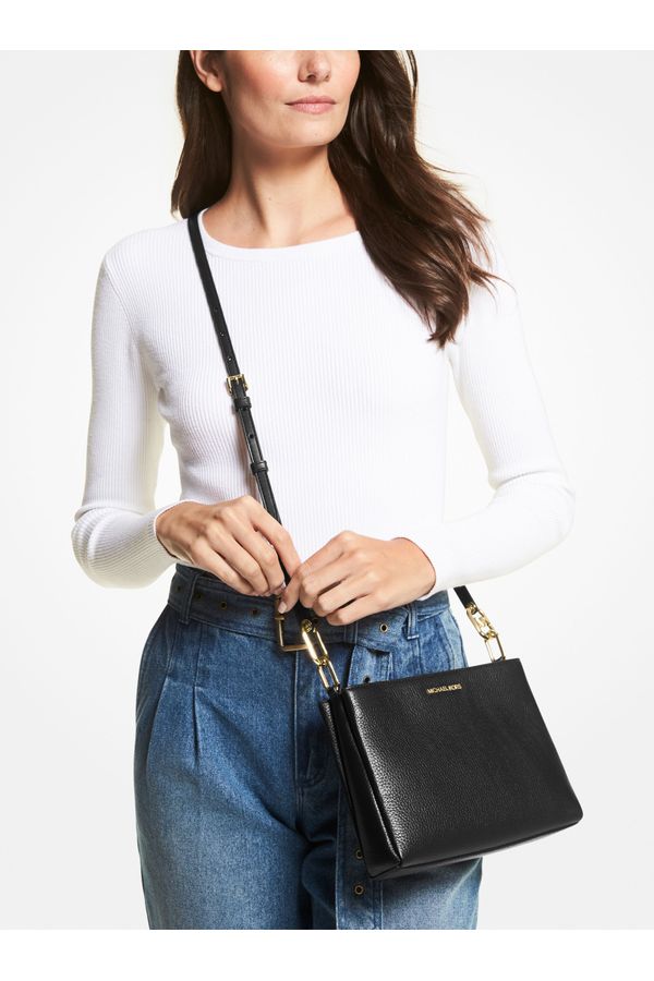 Bolsa Transversal Trisha Média De Couro