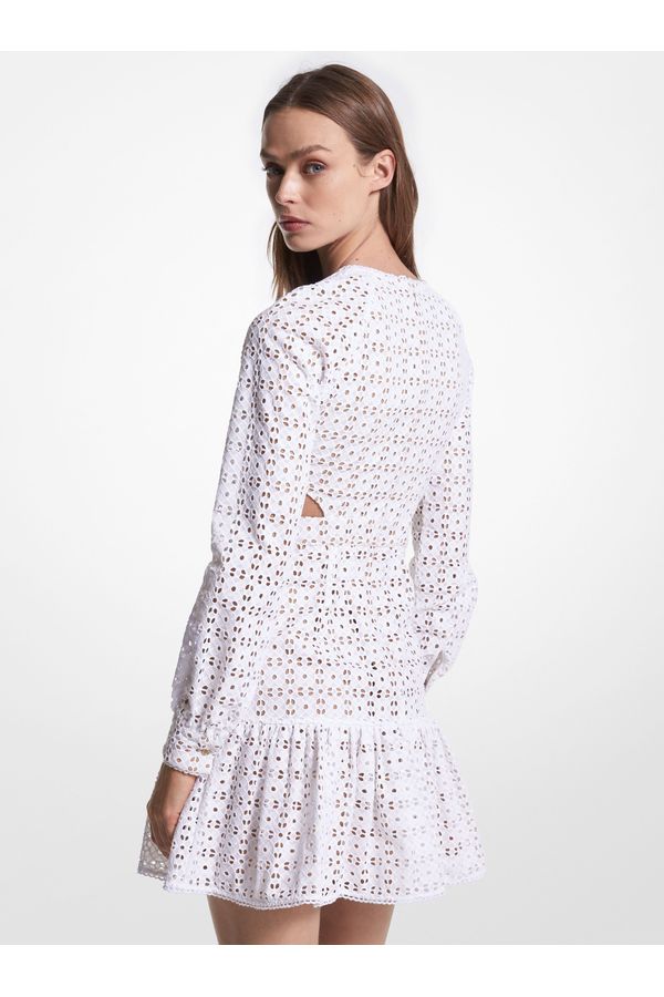 Vestido Eyelet De Algodão