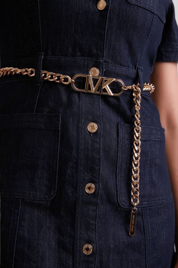 Vestido Jeans Com Cinto Mk