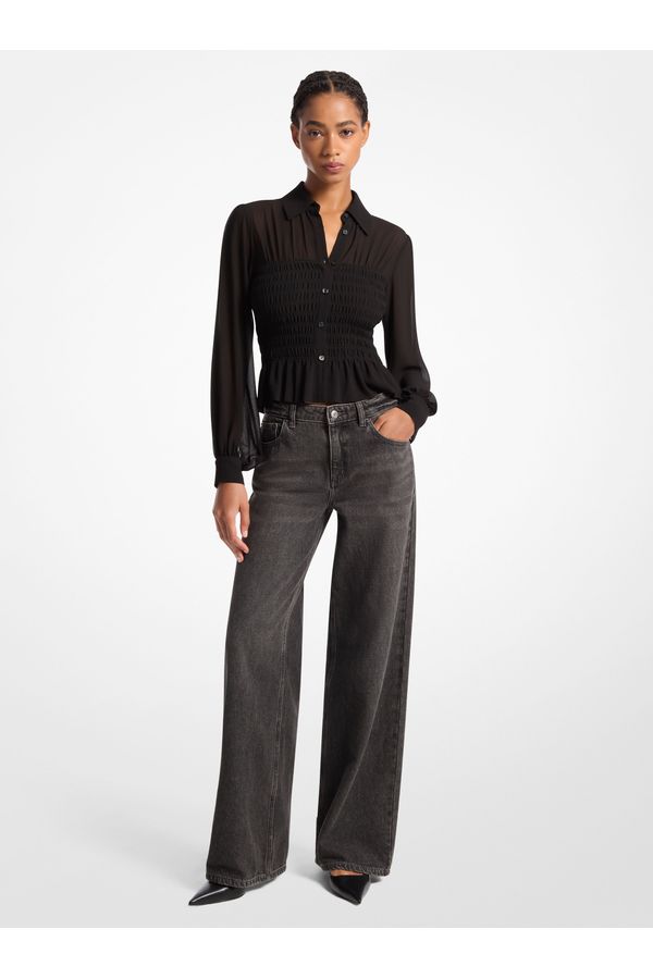 Camisa Smock De Poliéster