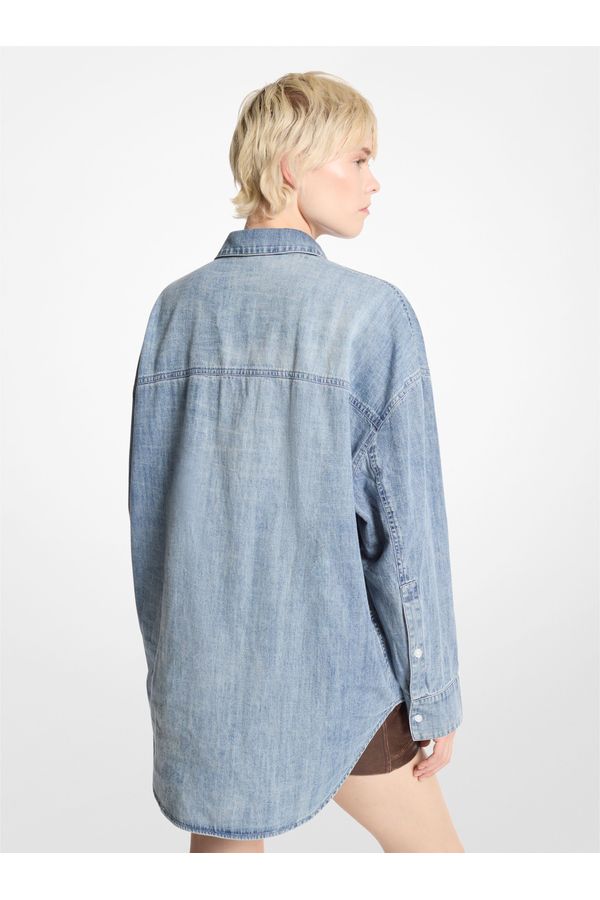 Camisa De Algodão Chambray Unissex