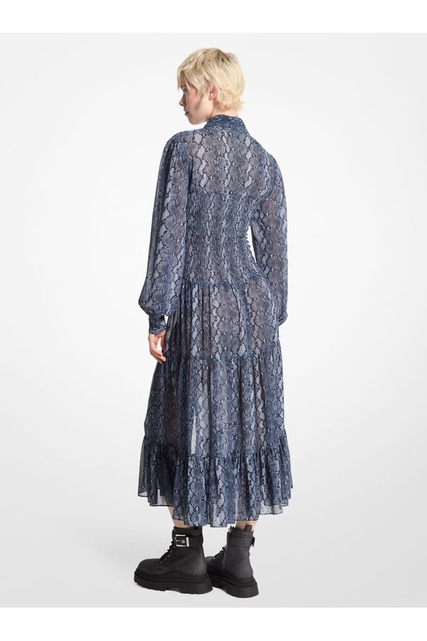 Vestido Georgette Midi De Poliéster