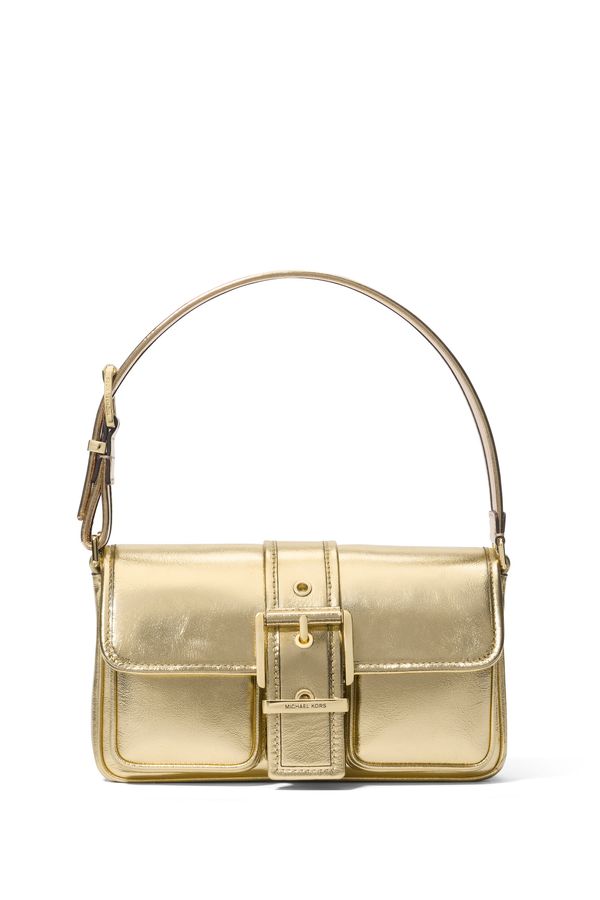 Bolsa De Ombro Colby Média De Couro Metalizado