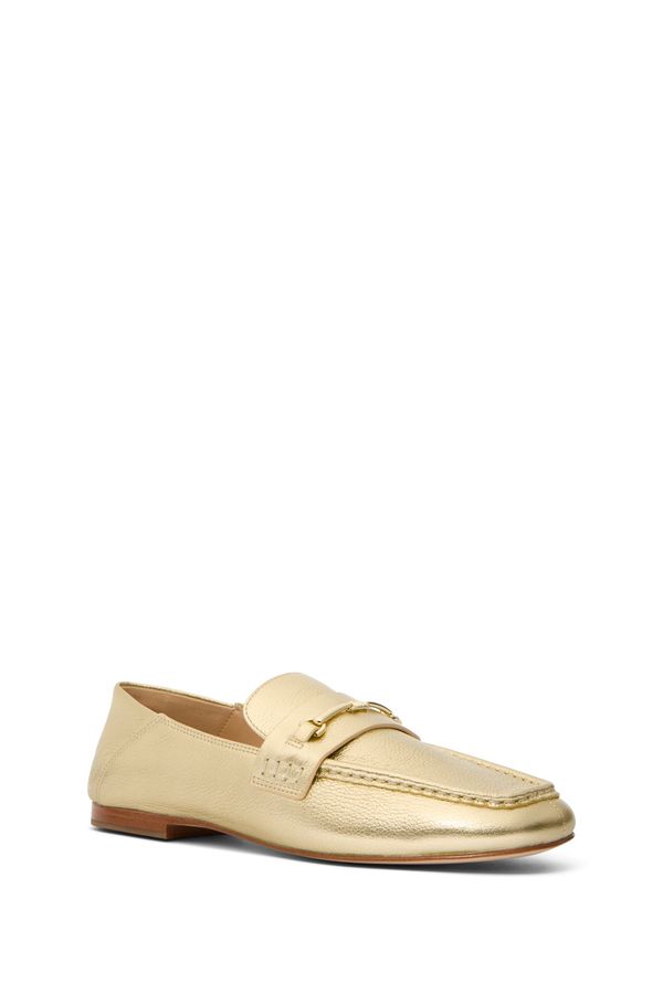 Mocassim Lena Couro Metalizado