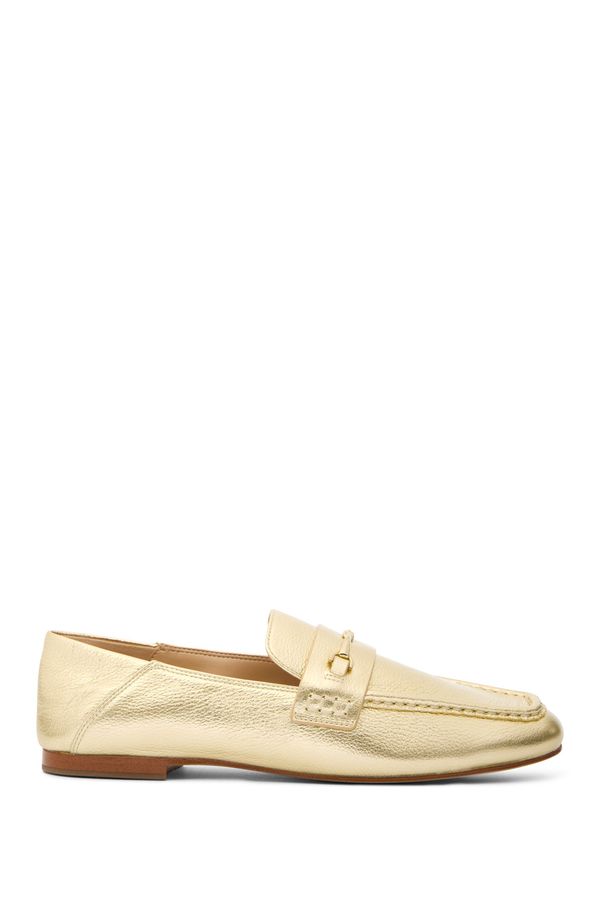 Mocassim Lena Couro Metalizado