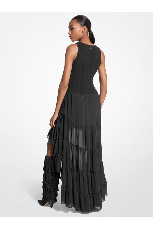 Vestido High-low Georgette