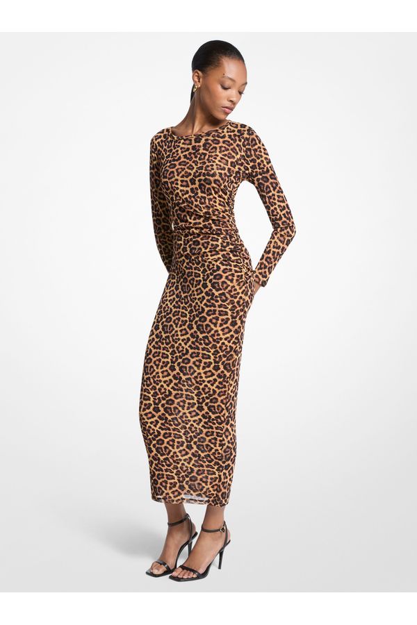 Vestido Midi Estampa Leopardo