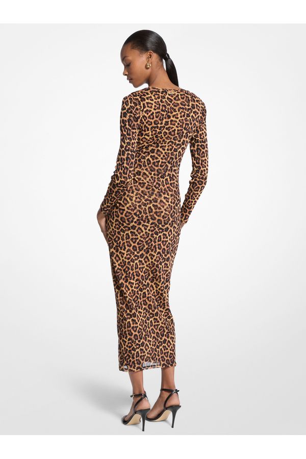 Vestido Midi Estampa Leopardo